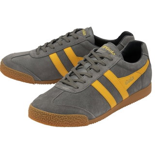 Gola Sneaker Harrier Suede Leather ash grey/yellow/navy blue Men